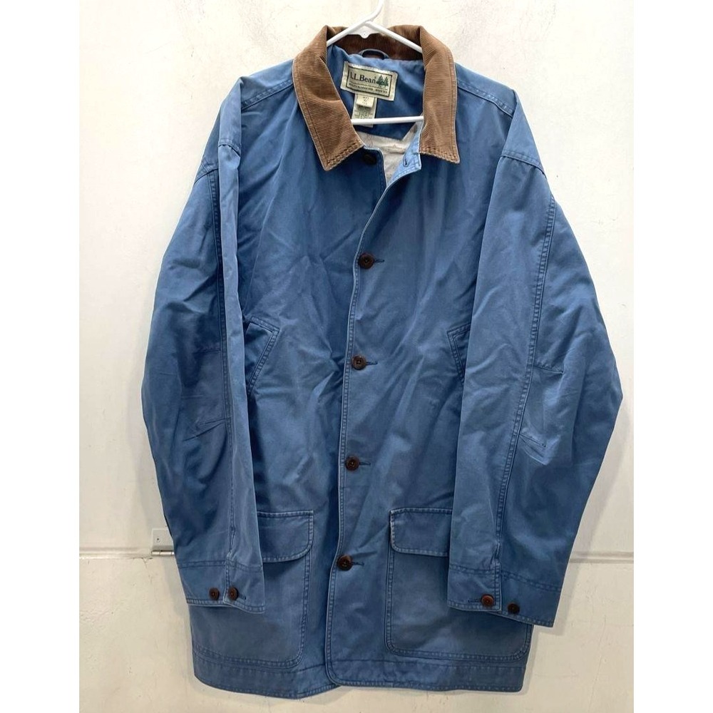 LL Bean Men's Blue Canvas Barn Field Jacket SZ XL TALL